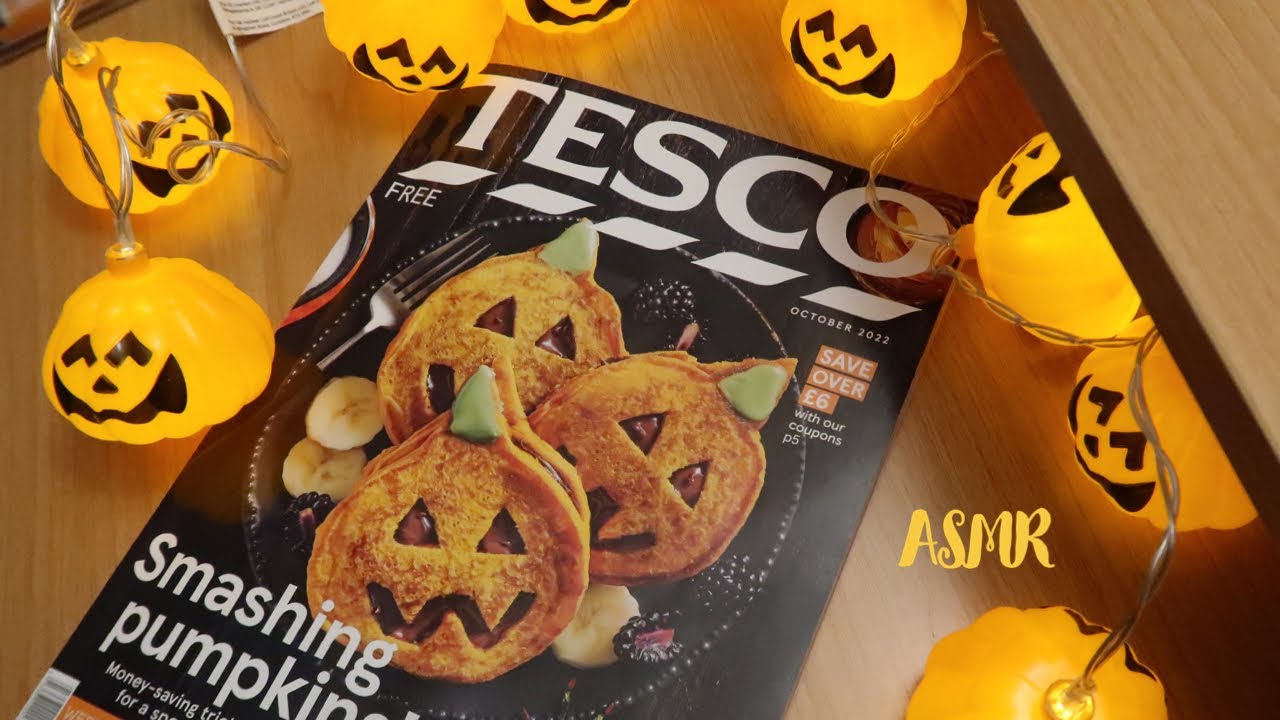 Greek ASMR|| ξεφυλλίζω Halloween περιοδικό με Φθινοπωρινές συνταγές   *mini story time* 🎃