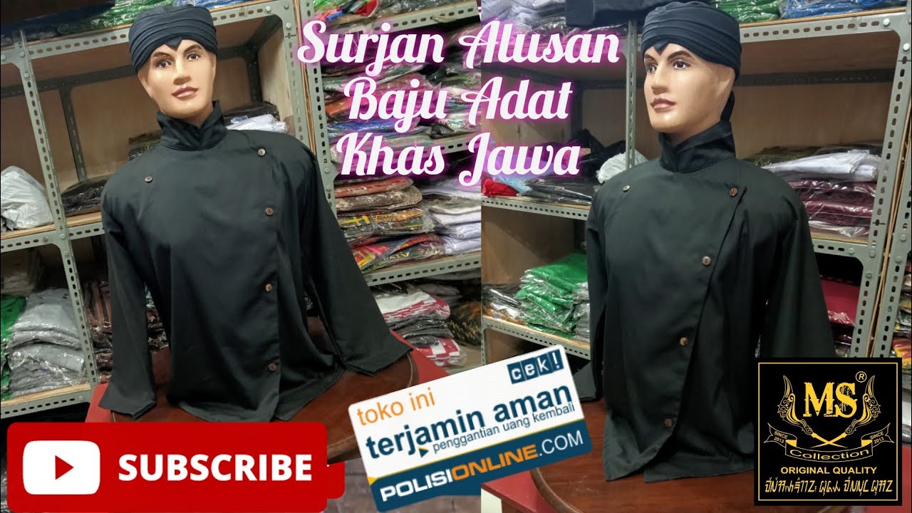 Surjan Hitam Polos Alusan Khas Jawa