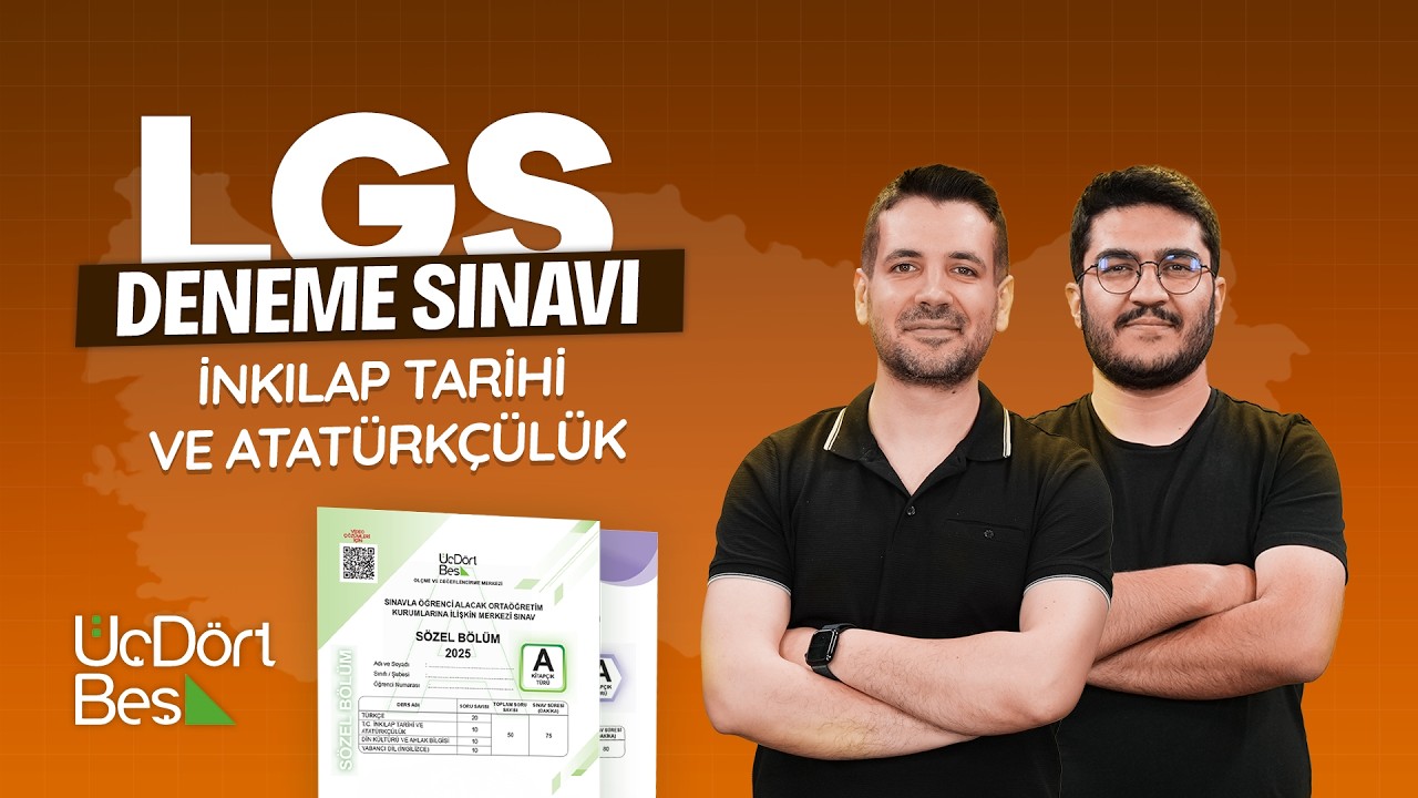 &Uuml;&Ccedil;D&Ouml;RTBEŞ YAYINLARI T&Uuml;RKİYE GENELİ LGS GENEL DENEME SINAVI NİSAN 2026-İNKILAP TARİHİ VE ATAT&Uuml;RK&Ccedil;&Uuml;L&Uuml;K