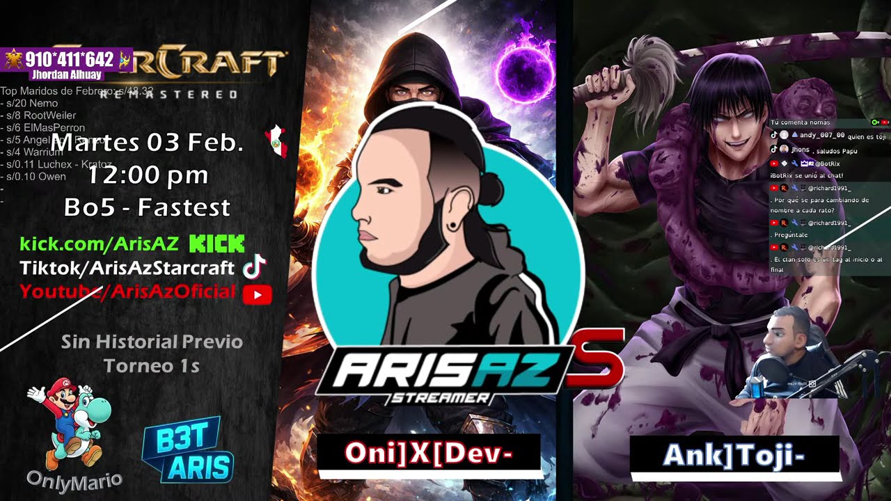 Torneo 1vs1 | Oni]X[Dev- vs Ank]Toji- y PaPi_ArNoLd vs pGf]Wilcha | Starcraft Fastest
