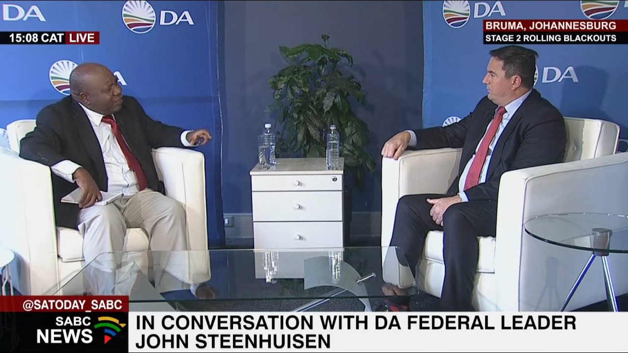 SABC news Politics Editor Mzwandile Mbeje in conversation with DA leader, John Steenhuisen