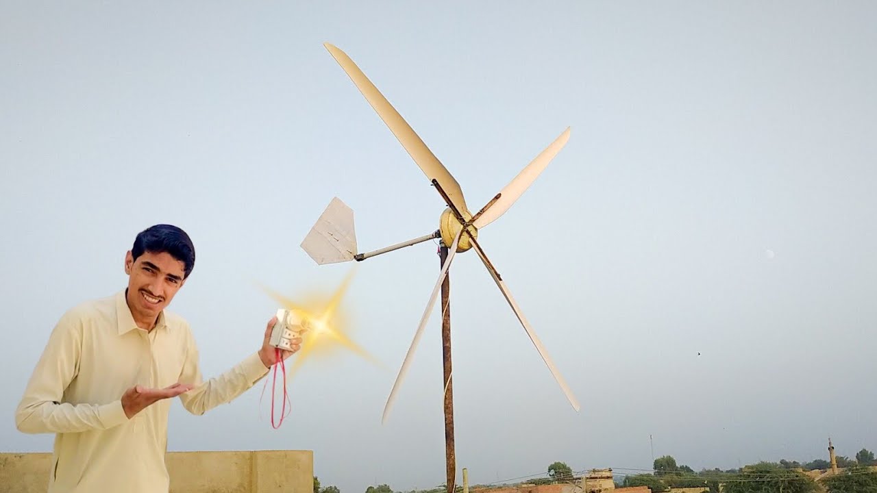 Building a Wind Turbine Generator Using a Ceiling Fan / Free Energy / Free Energy