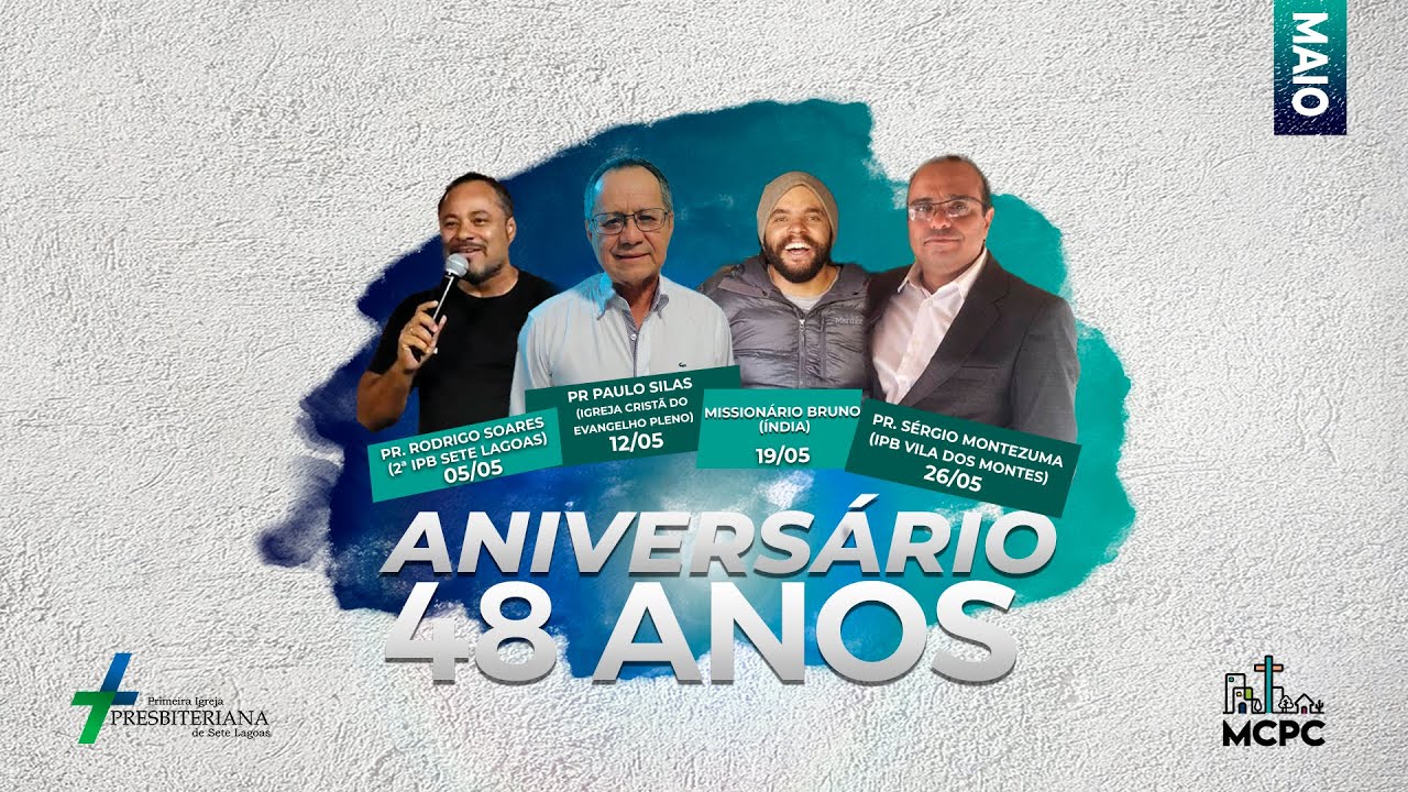 CULTO - 19:00H | Pr. Rodrigo (2º IPB Sete Lagoas) | 1ª Igreja Presbiteriana de Sete Lagoas