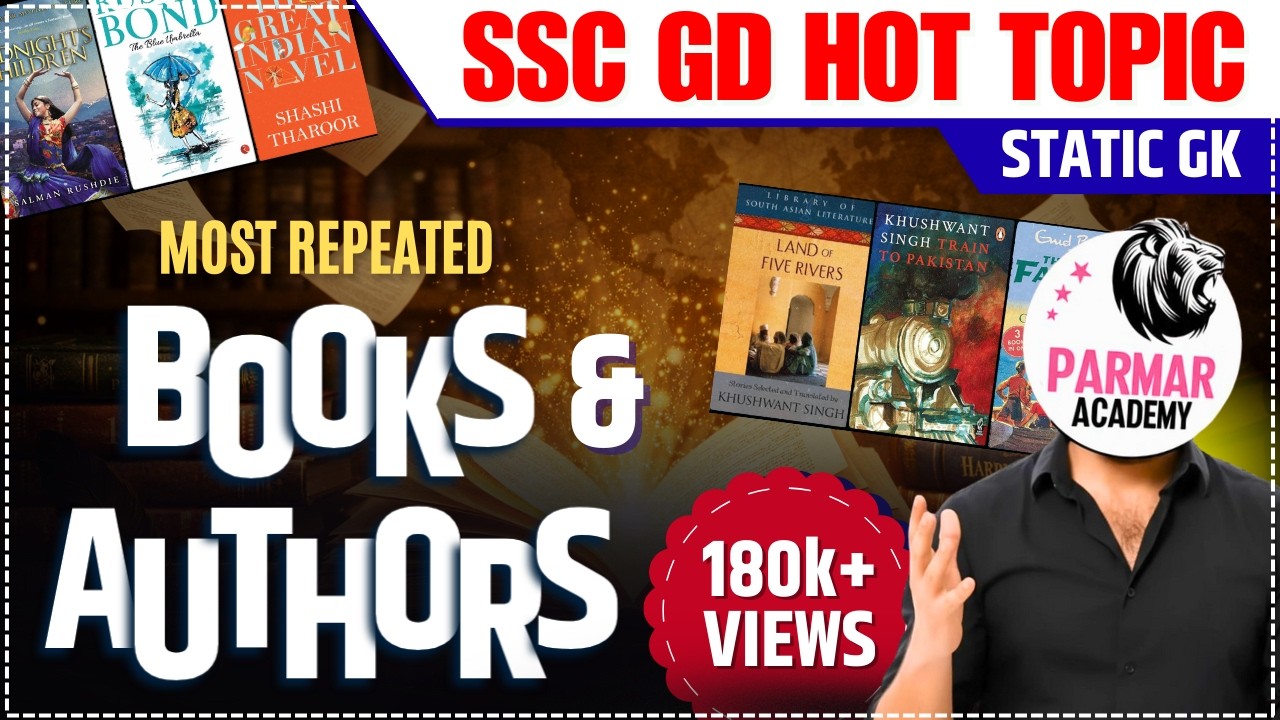 BOOKS AND AUTHORS | IMPORTANT STATIC GK FOR SSC MTS / CGL & CHSL MAINS AND ALL EXAMS OF 2025
