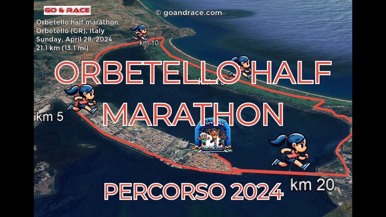 Orbetello half marathon (2024): vola sul percorso della mezza-maratona! Video del percorso.