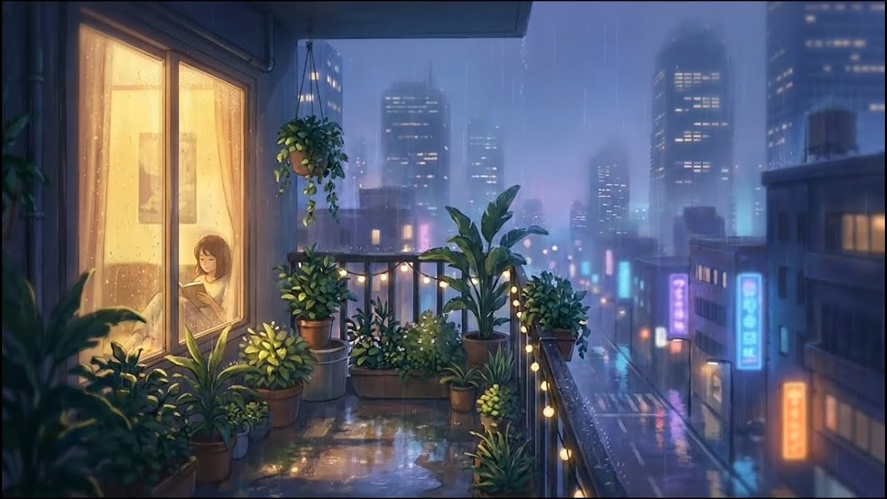 Soothing Lofi Rain 🌧️ Chill Beats for Focus, Study & Sleep- rain and jazz