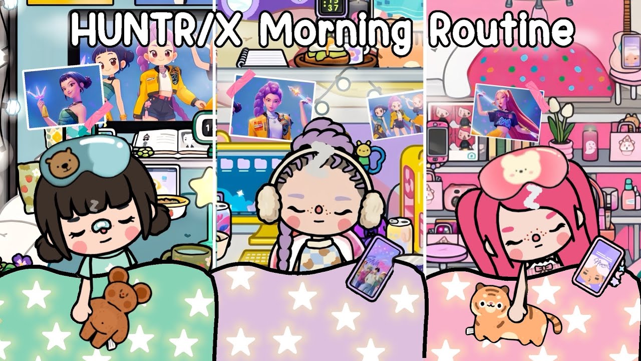 HUNTR/X Morning Routine 😈☀️ | K-Pop Demon Hunters All Members | Toca Boca World | house ideas