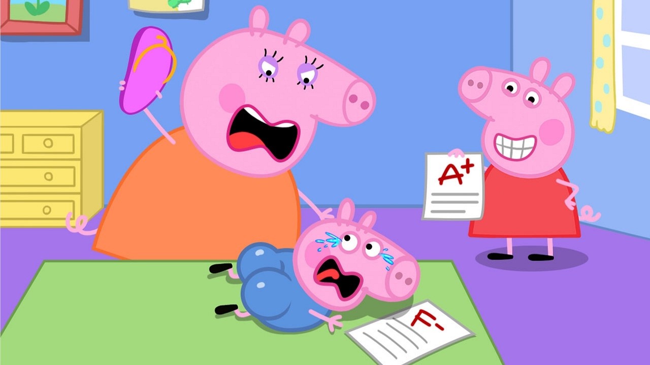 Peppa is smart and George is a bad student, right?? | Peppa Funny Animation