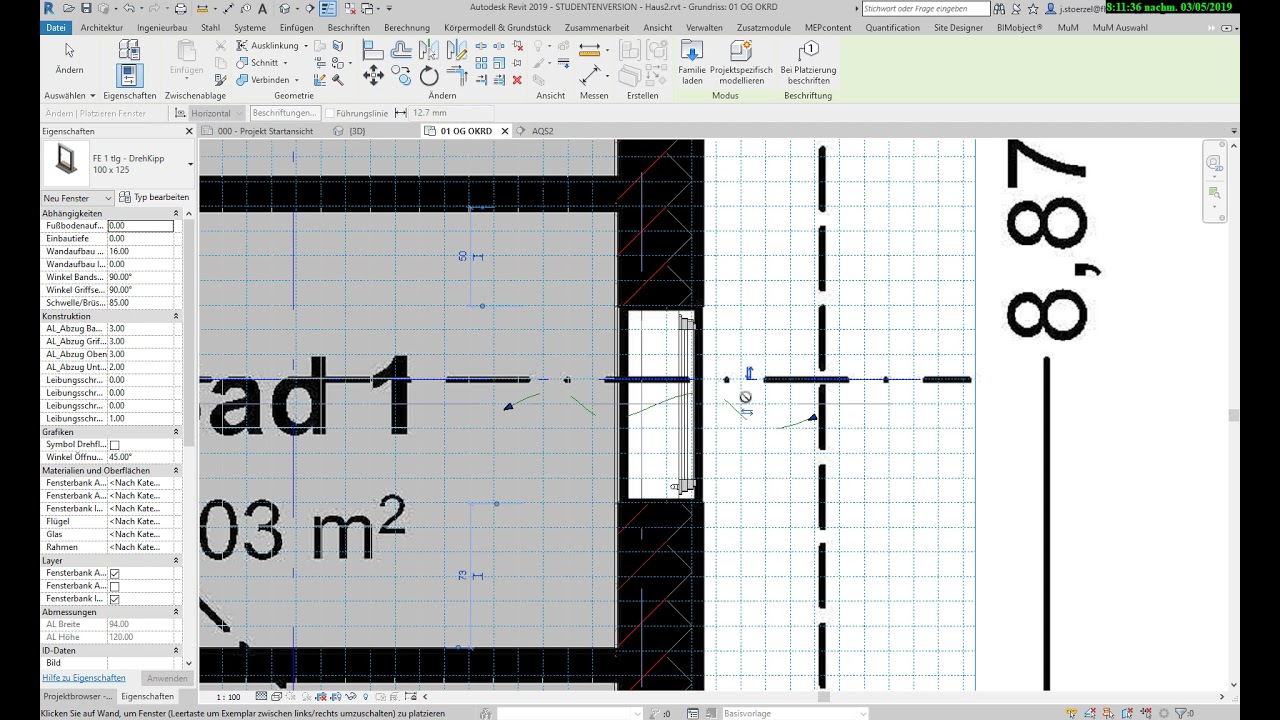 Revit Grundkurs: 3.5. Fenster einbauen