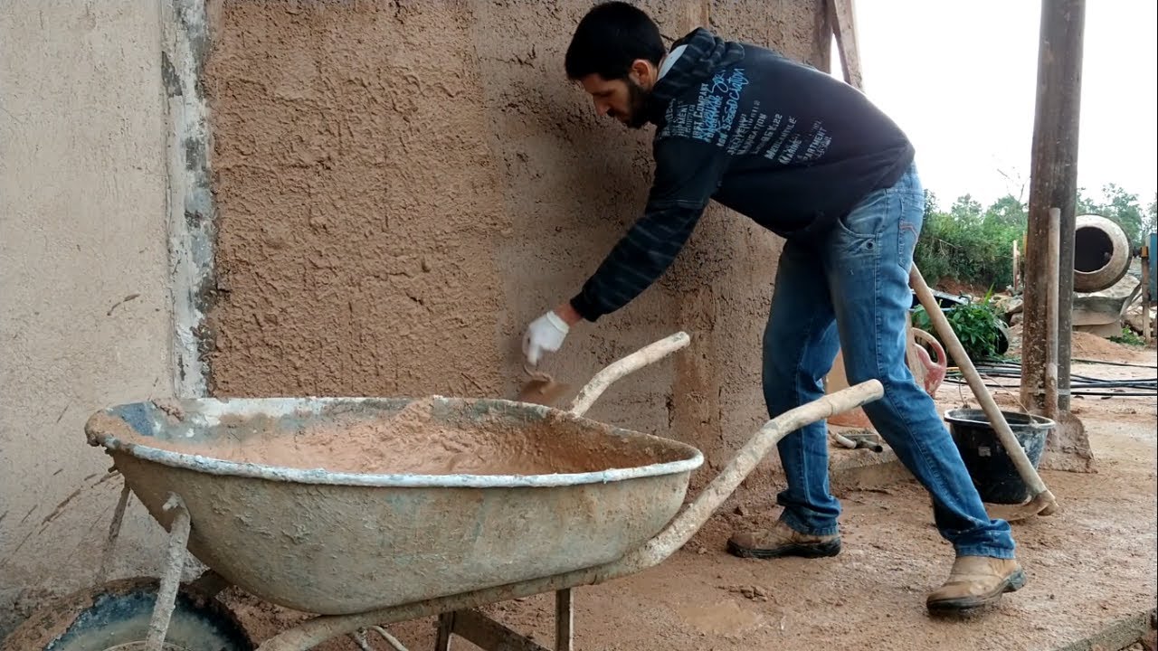 PAU A PIQUE Rachado NUNCA MAIS! Rebocando Nossa Casa de Terra - Bioconstrução 35