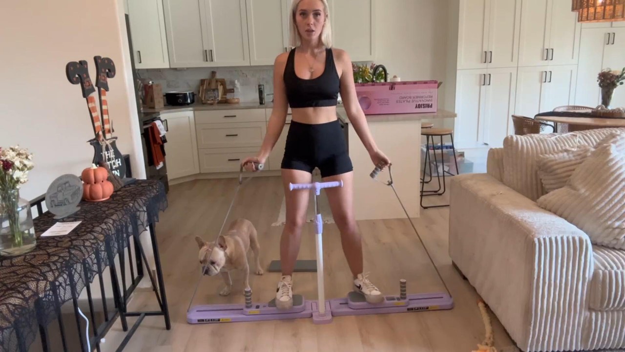 PRISJOY Pilates Board - Multifunctional Home Reformer Workout Equipment with Resistance Bands