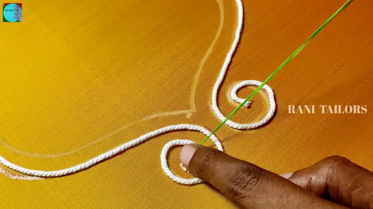 beautiful thread work using normal needle stitch