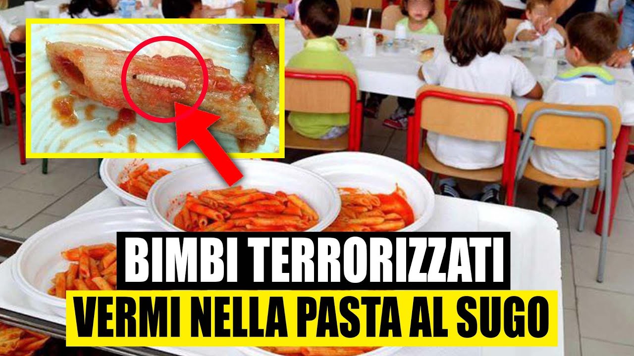 TERRORE ALLA MENSA SCOLASTICA: I VERMI NELLA PASTA SERVITA AI BAMBINI
