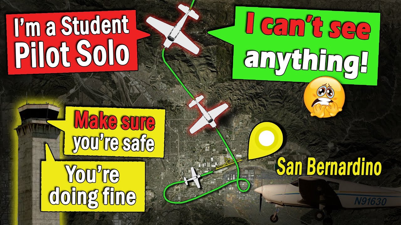 Student Pilot Solo GETS LOST in Hazy Weather | Controller Guides Him Down