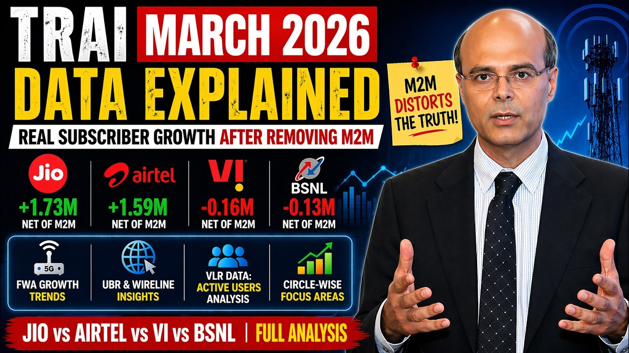 TRAI March 2026 Data Explained | Real Subscriber Growth After Removing M2M