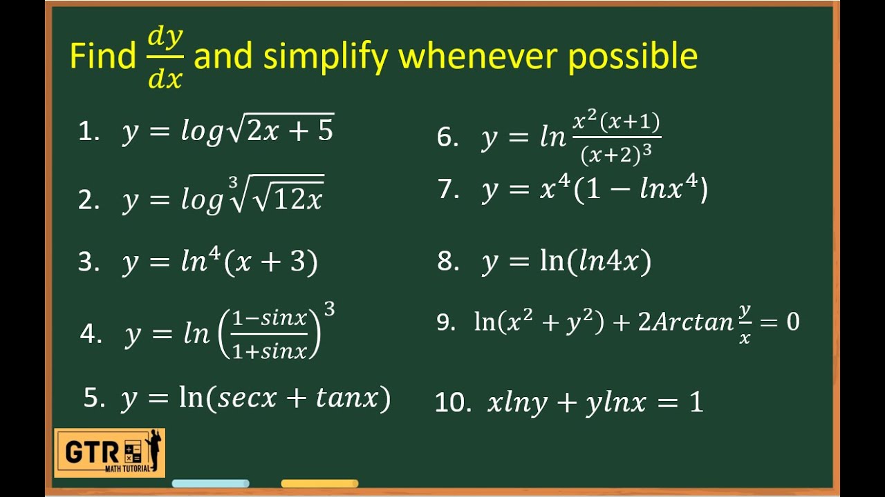 Differentiation of Logarithmic Functions