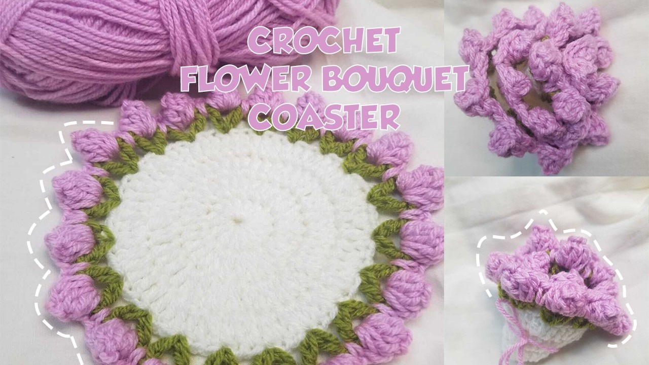 Crochet Flower Bouquet Coaster | Crochet mini bouquet | Crochet Step-By-Step Pattern #crochet #diy