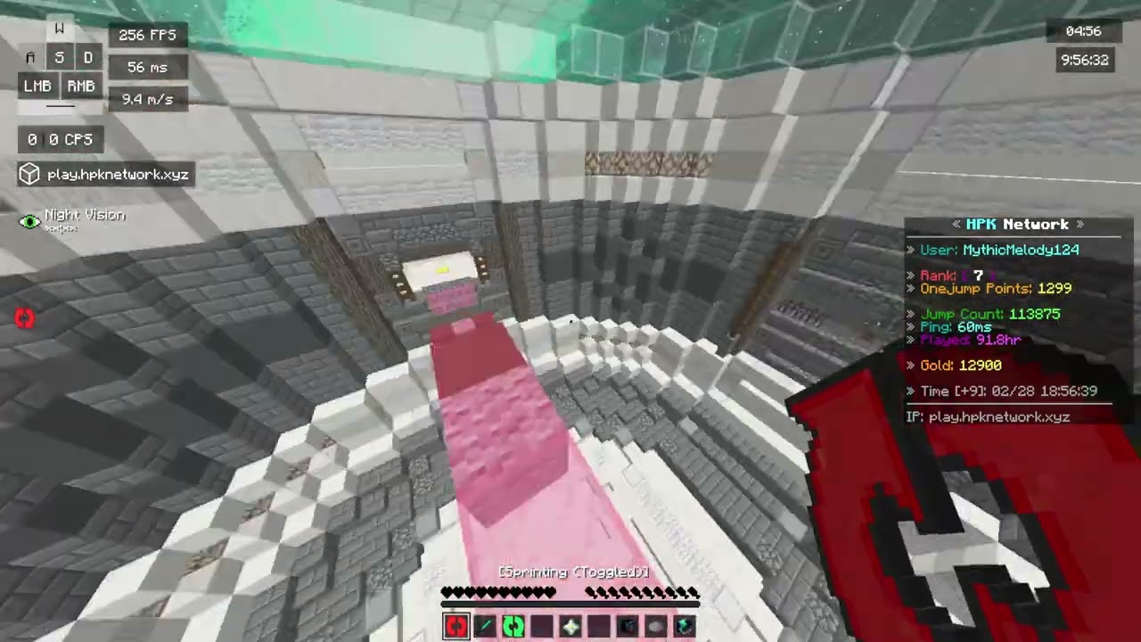 My first Double 45 Strafe (Minecraft Parkour)