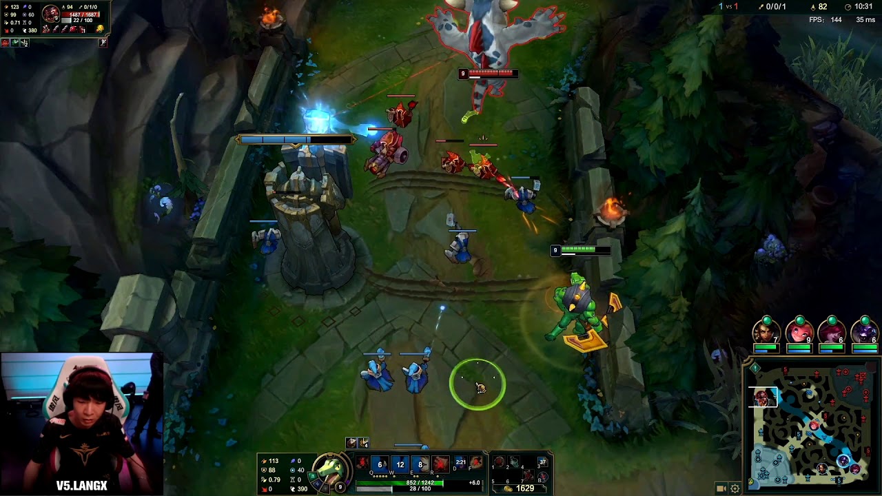 [LANGX Renekton POV vs Alielie Gnar] LPL Spring 2021 - OMG vs V5 - Game 2