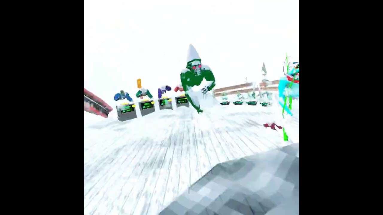 Pressing the button and skiing