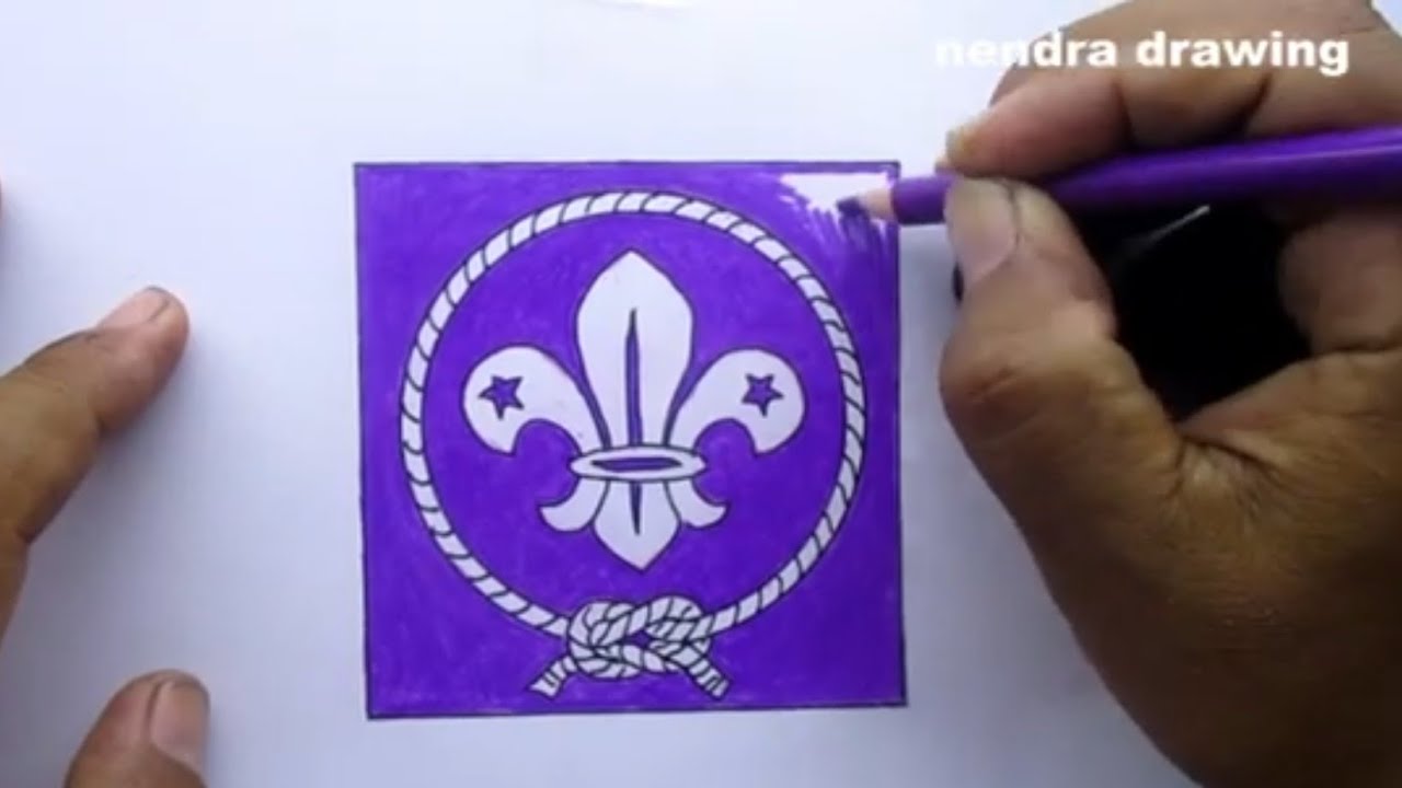 cara menggambar logo pramuka dunia/pandu dunia(WOSM)