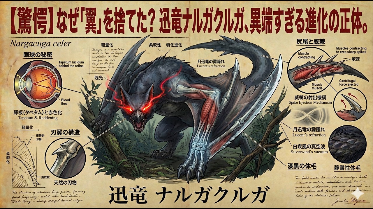 ナルガクルガの赤眼。暗闇で”光る”不都合な真実【モンスター生態図鑑】