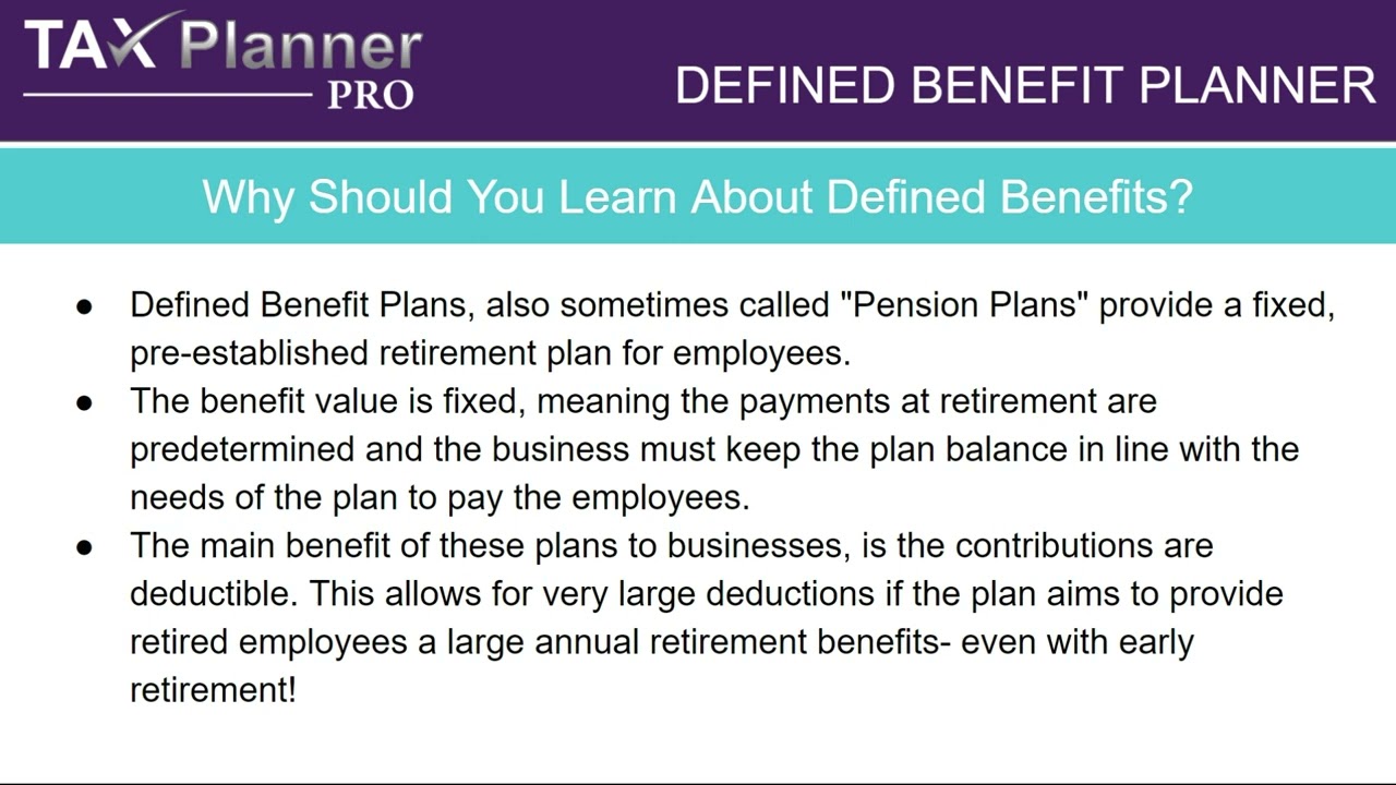Tax Planner Pro: Defined Benefit