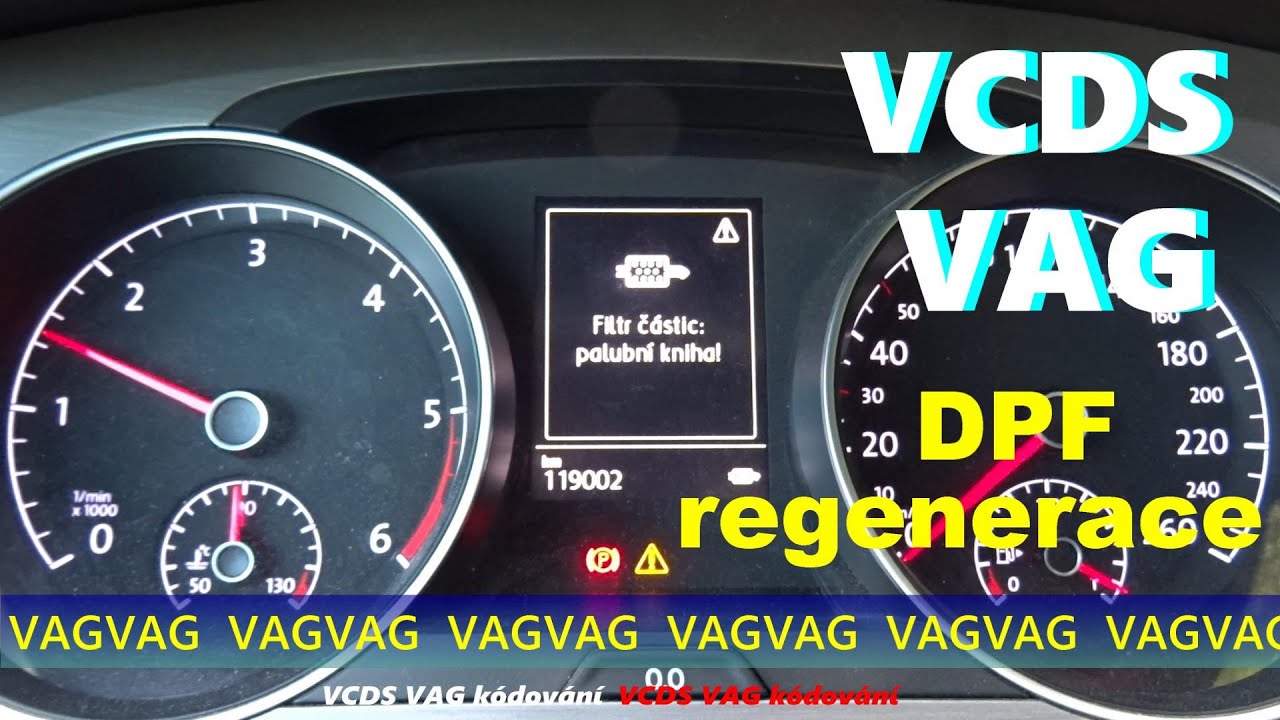 VW Golf 7 DPF servisní regenerace VCDS VAG
