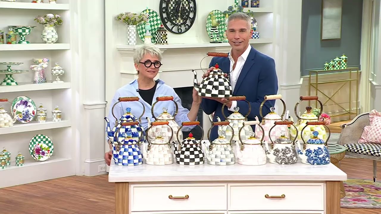 Mackenzie- Childs 3-Quart Enamel Tea Kettle on QVC