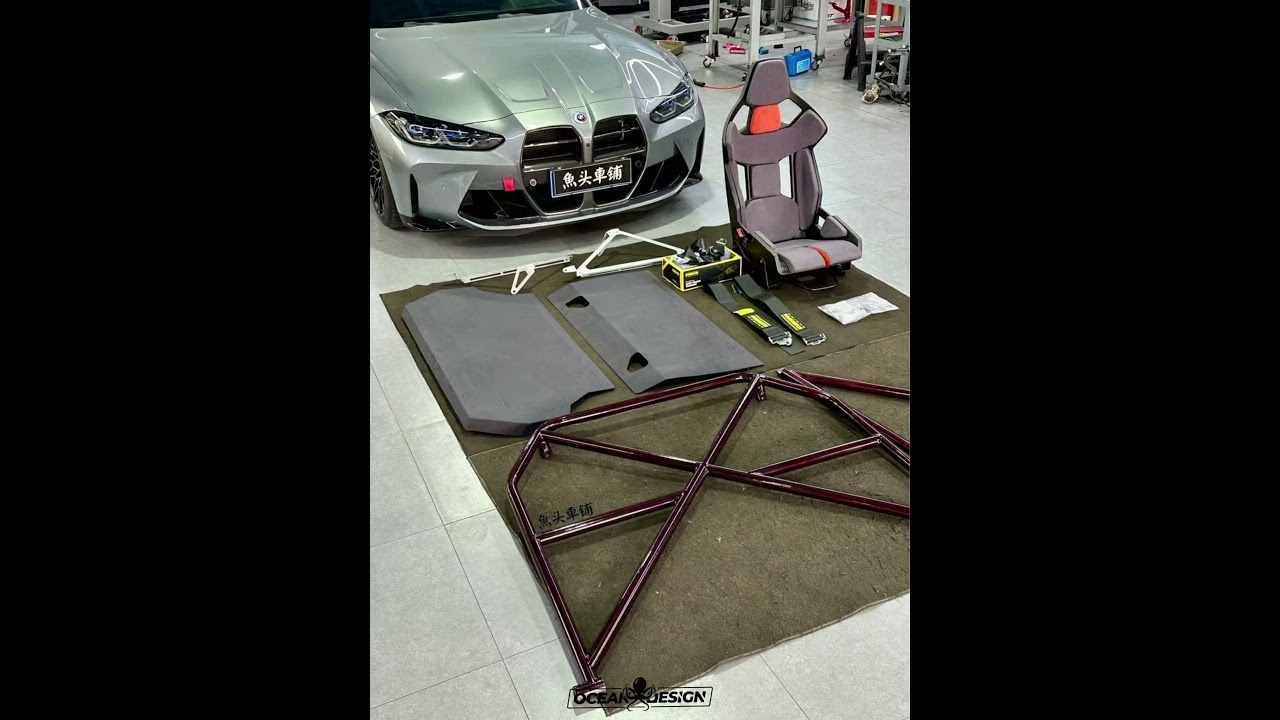 BMW G8X fitted with OceanDesign dry carbon racing seats.