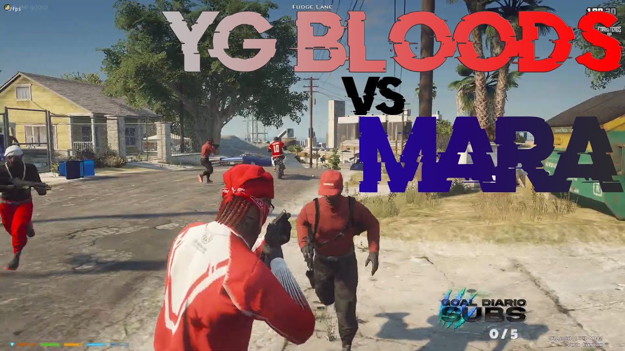 LOS YG BLOODS le hacen CK a un VAGO y se TIROTEAN con LA MARA |  🩸  vs  🔵 🟡