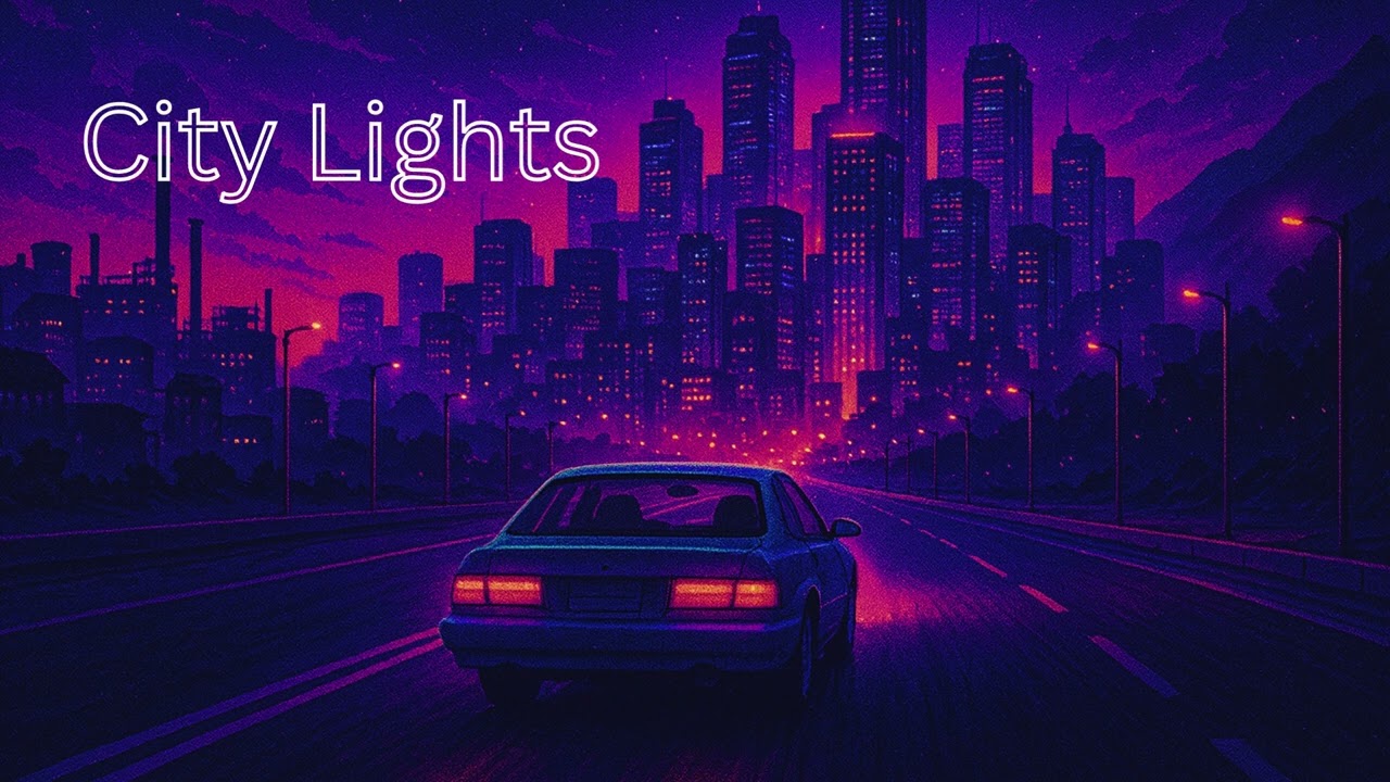 City Lights - Guitar Backing Track in A minor - Synthwave
