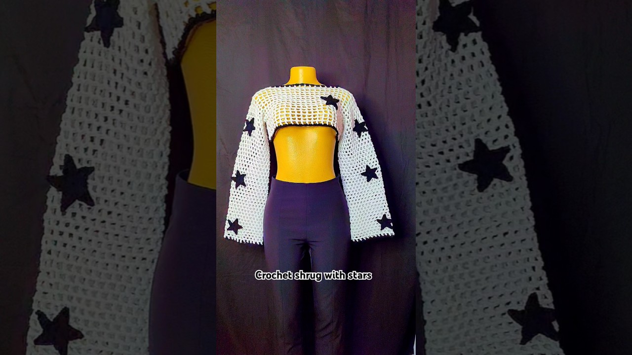crochet shrug with stars tutorial available#crochet#ascarcrochets#shrug#bolero#diy#fashion#fyp