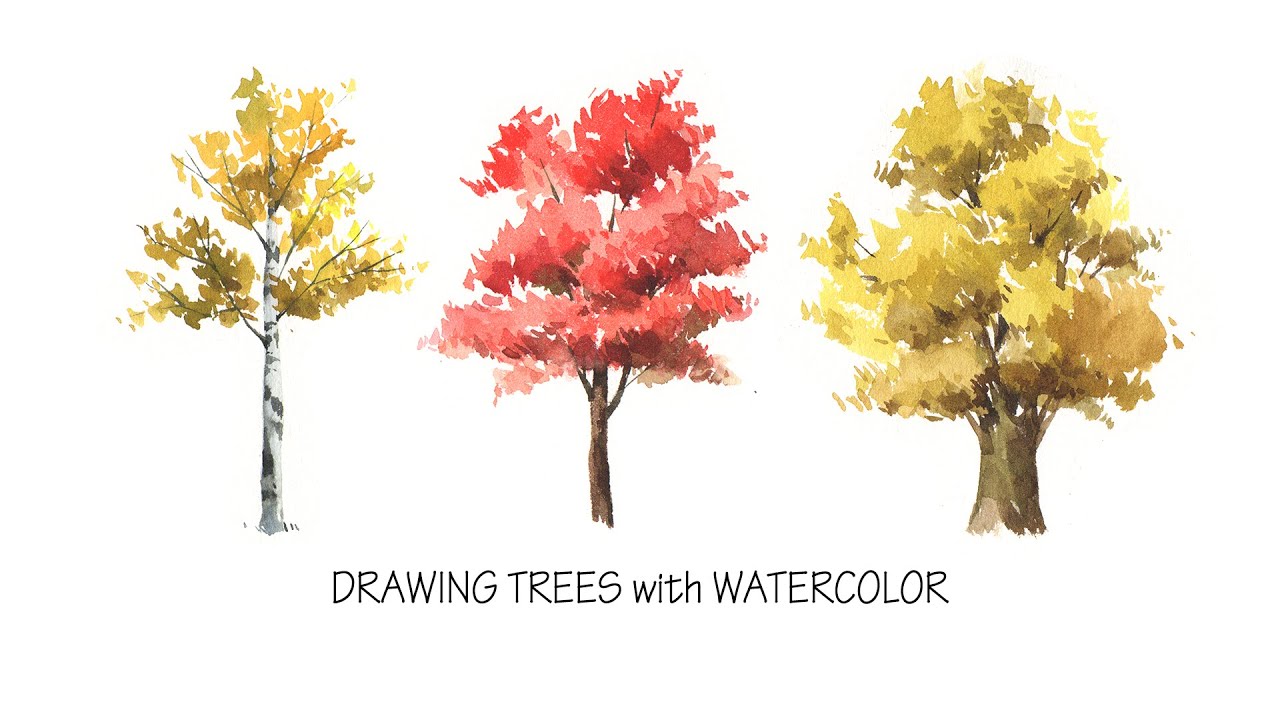 EASY WATERCOLOR PAINTING | AUTUMN TREES