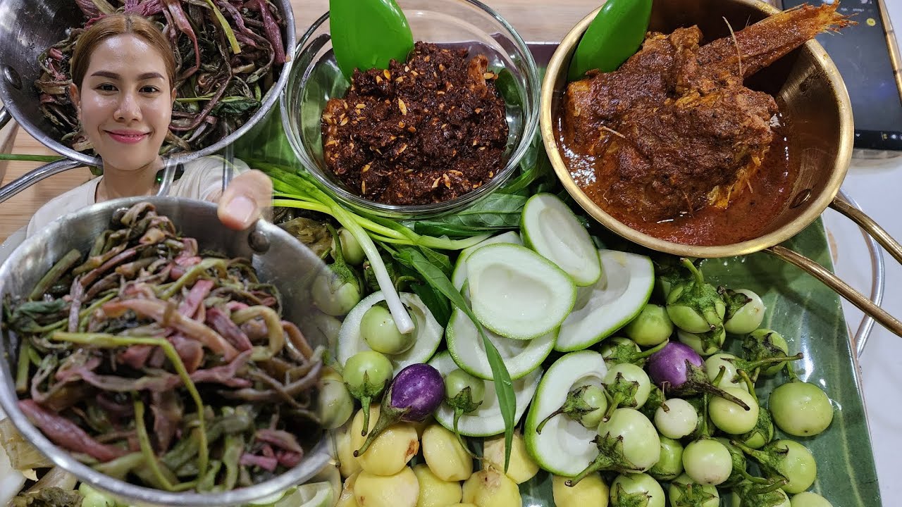 น้ำพริกแตงเปรี้ยวกับผักบุ้งดองมะขามเปียกอร่อยเวอร์