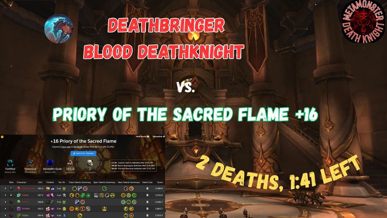 DeathBringer Blood DeathKnight vs Priory of the Sacred Flame +16