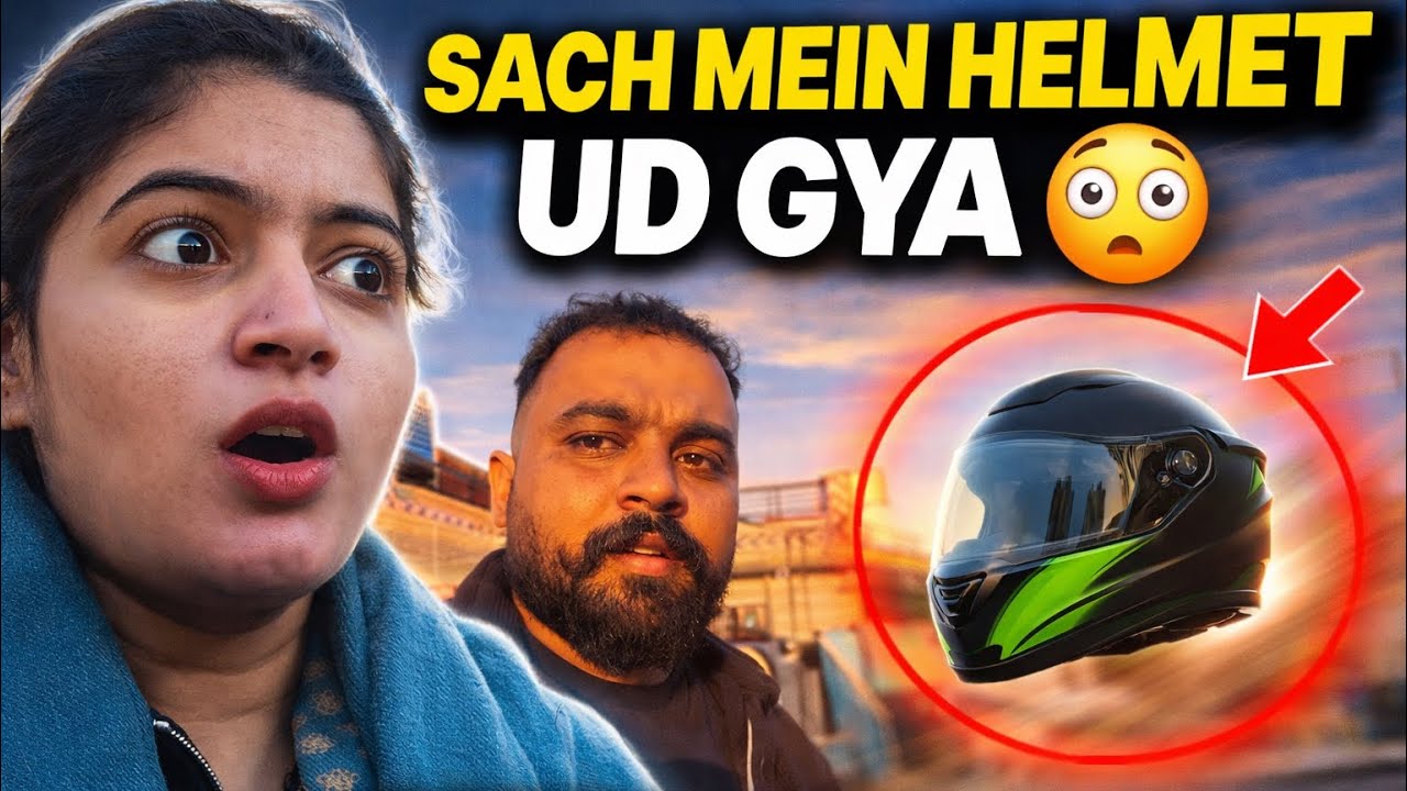 Day 16| Sach Mein Helmet Ud Gya 😳| #youtube #dailyvlog 