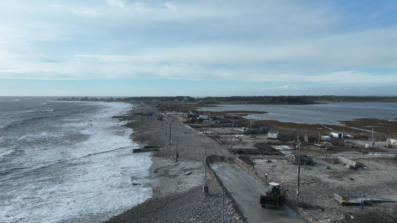 UAV views of storm impacts on MA coastline from January 10th 2024 storm