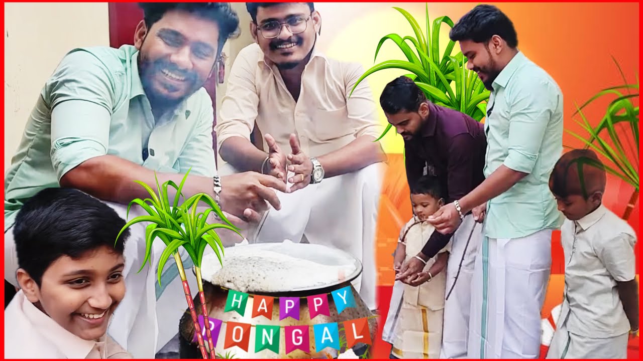 குடும்பத்துடன் சமத்துவ பொங்கல் கொண்டாட்டம் 😍 கரும்பு உரித்தல்,Onion in the Spoon 🎮