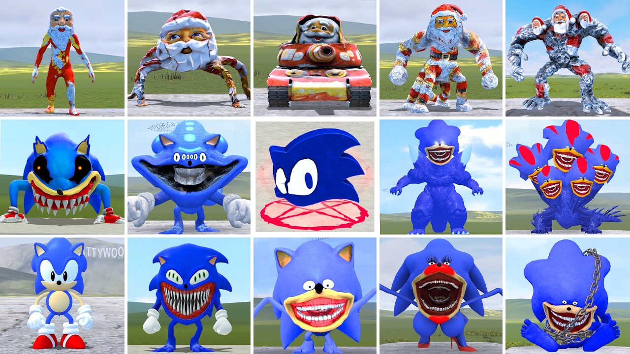 I PLAYED DEATHMATCH GAME WITH ALL SHIN SONIC TAPES FAMILY VS GOO GOO GAGA FAMILY in Garry's Mod!