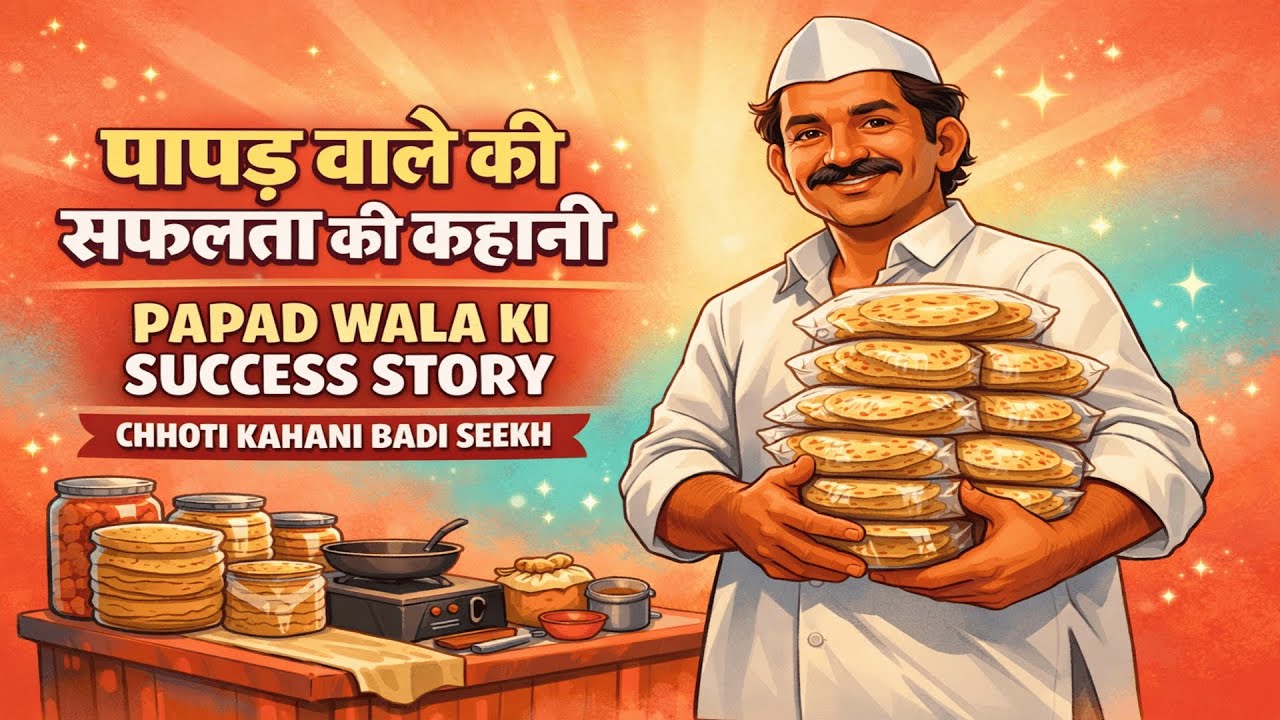 पापड़ वाले की सफलता की कहानी | PAPAD WALA KI SUCCESS STORY | CHHOTI KAHANI BADI SEEKH | HINDI MORAL