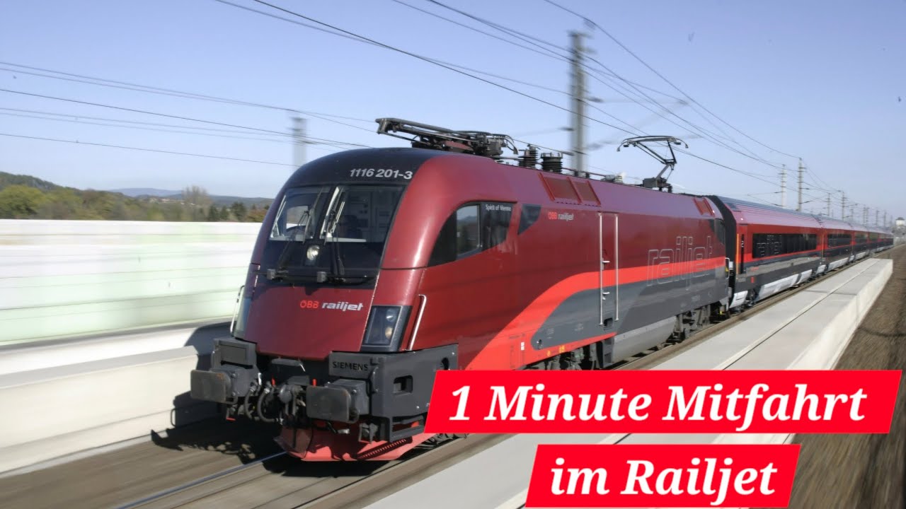 1 Minute Mitfahrt im Railjet 1. Generation (Familien-Zone)