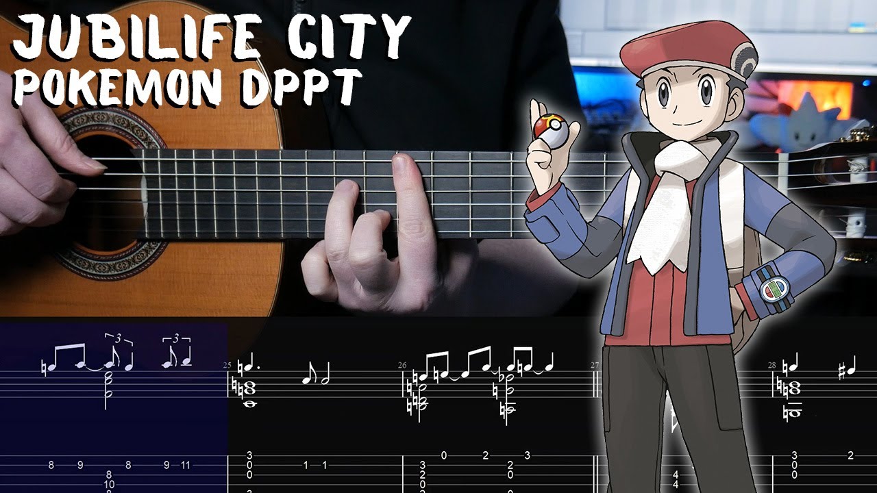 Jubilife City - Pokémon Diamond/Pearl/Platinum - Fingerstyle Guitar Tutorial + TAB
