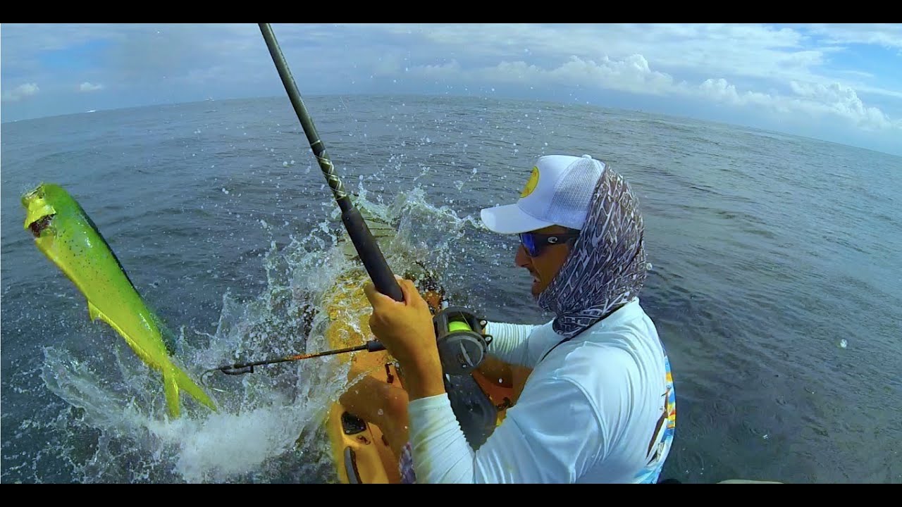 Kayak Fishing, Pompano Beach,FL. Two Mahis, Wahoo and a Kingfish!