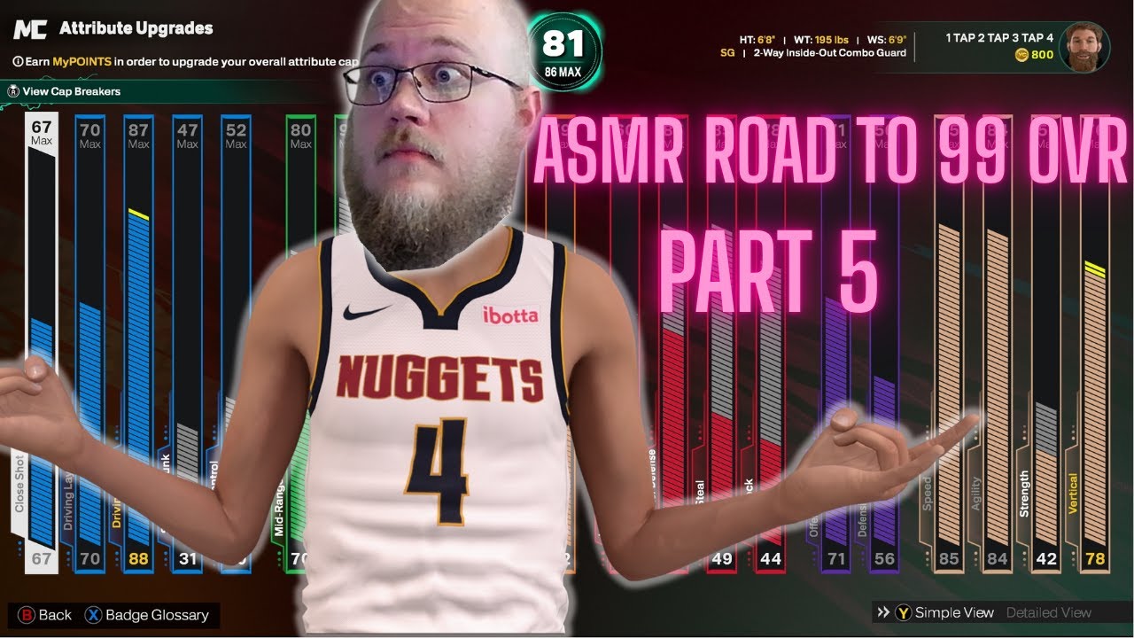 ASMR My Best Video Yet NBA 2K26 - ROAD TO 99 OVR