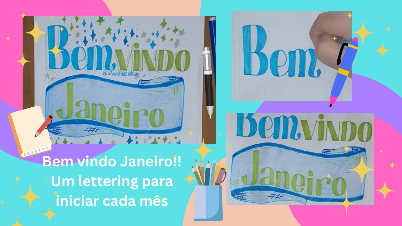 Bem vindo Janeiro!!: Vou fazer um lettering para cada mês 😃😊