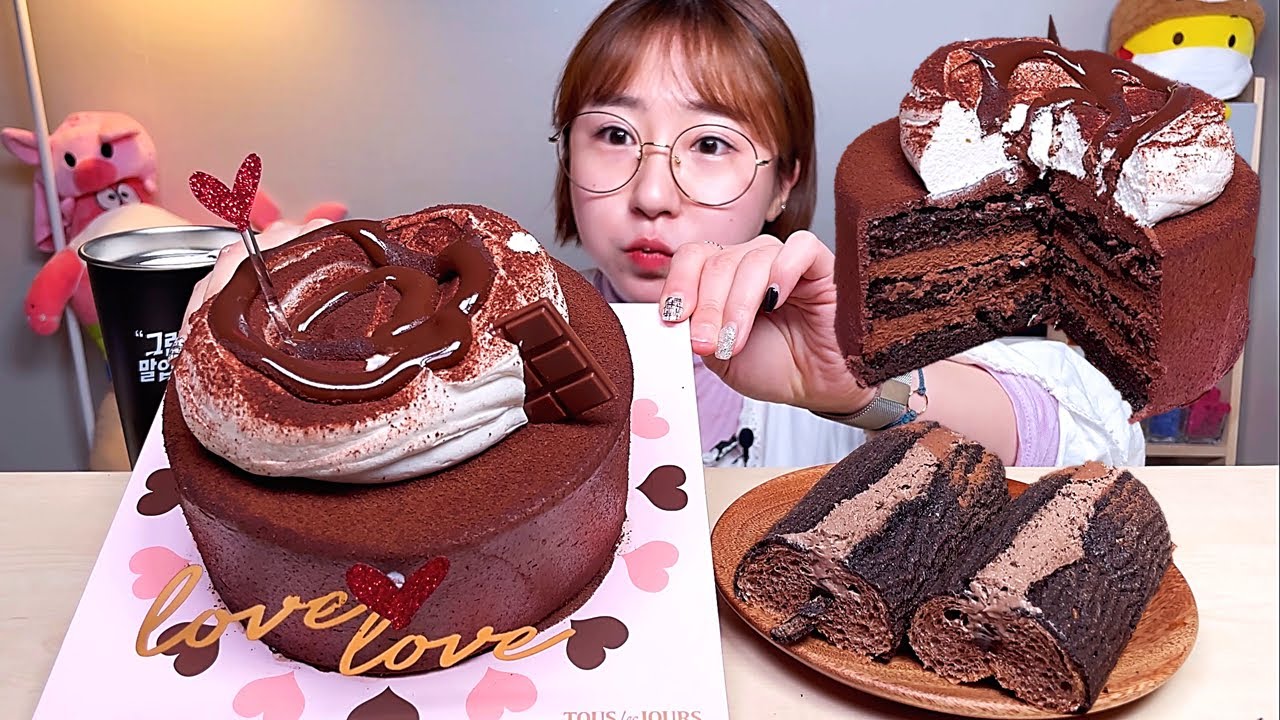 뚜레쥬르 생초코초코케이크 초코듬뿍초클레어 케이크 디저트 먹방 Dessert Mukbang