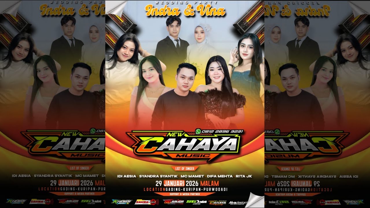 🔴LIVE NEW CAHAYA MUSIC | WEDDING INDRA & VINA 29 JAN 2026 GADING PWDD | SG JUNIOR AUDIO & LIGHTING