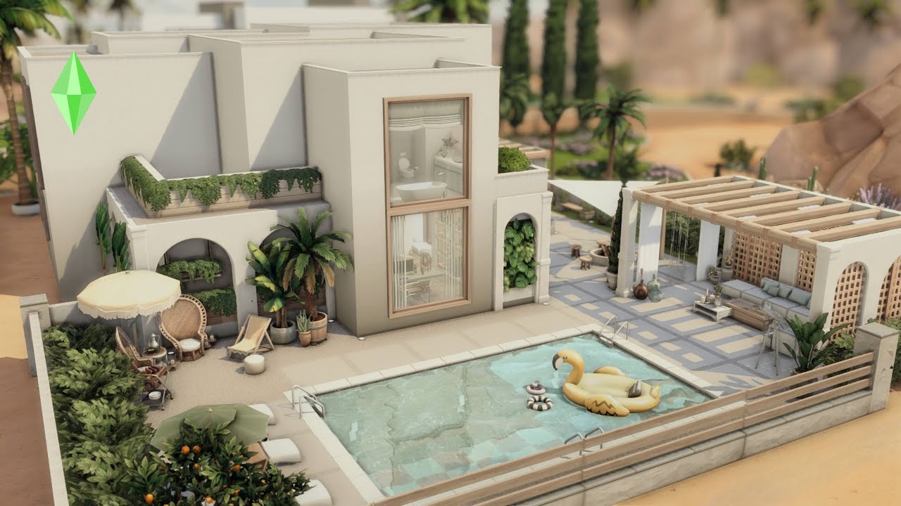 Современный дом инфлюенсера в средиземноморском стиле | The Sims 4 Быстрая сборка