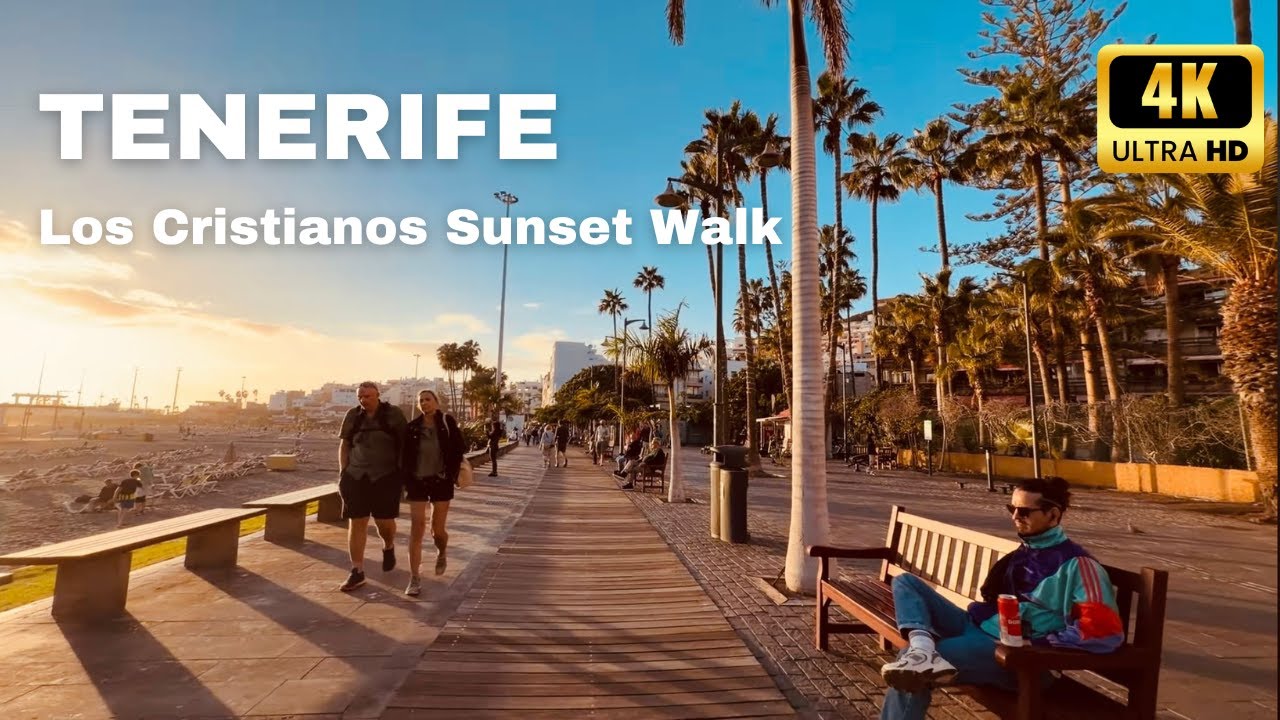 TENERIFE, Los Cristianos Evening Vibes | Sunset Walk 4K/60fps